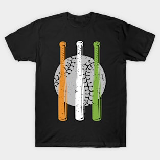 Indian Baseball Bat Ball Helmet Fan India Flag T-Shirt